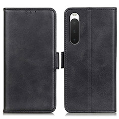 Leather Case Stands Flip Cover Holder M15L for Sony Xperia 10 IV SOG07 Black