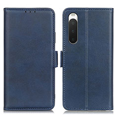 Leather Case Stands Flip Cover Holder M15L for Sony Xperia 10 IV SOG07 Blue