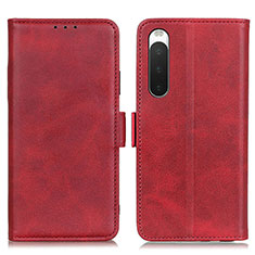 Leather Case Stands Flip Cover Holder M15L for Sony Xperia 10 IV SOG07 Red