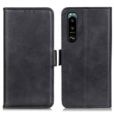 Leather Case Stands Flip Cover Holder M15L for Sony Xperia 5 III Black