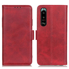 Leather Case Stands Flip Cover Holder M15L for Sony Xperia 5 III Red