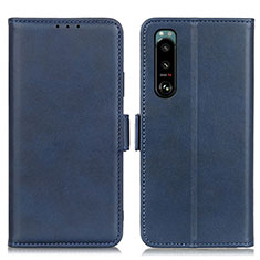 Leather Case Stands Flip Cover Holder M15L for Sony Xperia 5 III SO-53B Blue