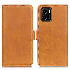 Leather Case Stands Flip Cover Holder M15L for Vivo iQOO U5x Light Brown