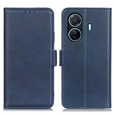 Leather Case Stands Flip Cover Holder M15L for Vivo T1 5G Blue