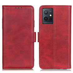 Leather Case Stands Flip Cover Holder M15L for Vivo T1 5G India Red
