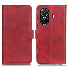 Leather Case Stands Flip Cover Holder M15L for Vivo T1 5G Red