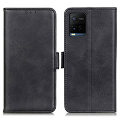 Leather Case Stands Flip Cover Holder M15L for Vivo Y21 Black