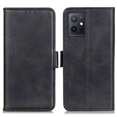 Leather Case Stands Flip Cover Holder M15L for Vivo Y55s 5G Black