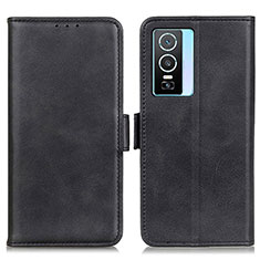 Leather Case Stands Flip Cover Holder M15L for Vivo Y74s 5G Black