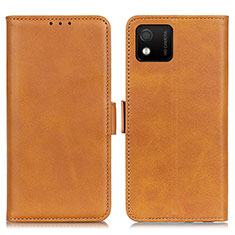 Leather Case Stands Flip Cover Holder M15L for Wiko Y52 Light Brown