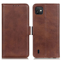 Leather Case Stands Flip Cover Holder M15L for Wiko Y82 Brown