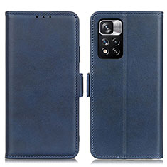 Leather Case Stands Flip Cover Holder M15L for Xiaomi Mi 11i 5G (2022) Blue