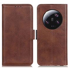 Leather Case Stands Flip Cover Holder M15L for Xiaomi Mi 13 Ultra 5G Brown