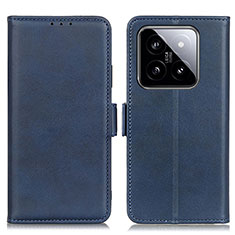 Leather Case Stands Flip Cover Holder M15L for Xiaomi Mi 14 Pro 5G Blue