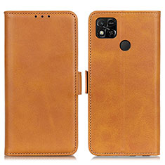 Leather Case Stands Flip Cover Holder M15L for Xiaomi POCO C3 Light Brown