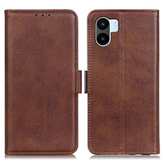 Leather Case Stands Flip Cover Holder M15L for Xiaomi Poco C50 Brown