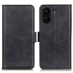 Leather Case Stands Flip Cover Holder M15L for Xiaomi Poco C65 Black