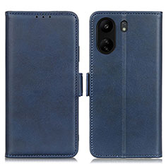 Leather Case Stands Flip Cover Holder M15L for Xiaomi Poco C65 Blue