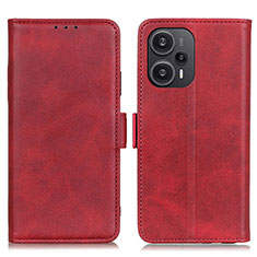 Leather Case Stands Flip Cover Holder M15L for Xiaomi Poco F5 5G Red