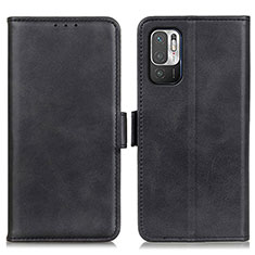 Leather Case Stands Flip Cover Holder M15L for Xiaomi POCO M3 Pro 5G Black