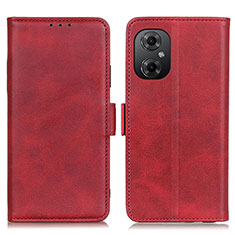 Leather Case Stands Flip Cover Holder M15L for Xiaomi Poco M4 5G Red