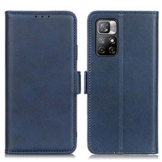 Leather Case Stands Flip Cover Holder M15L for Xiaomi Poco M4 Pro 5G Blue