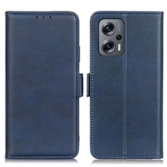 Leather Case Stands Flip Cover Holder M15L for Xiaomi Poco X4 GT 5G Blue