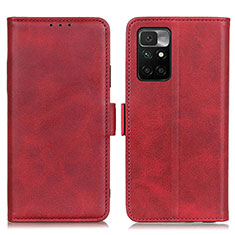 Leather Case Stands Flip Cover Holder M15L for Xiaomi Redmi 10 (2022) Red