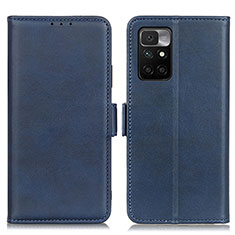 Leather Case Stands Flip Cover Holder M15L for Xiaomi Redmi 10 4G Blue