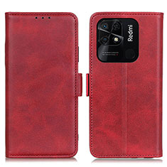 Leather Case Stands Flip Cover Holder M15L for Xiaomi Redmi 10C 4G Red