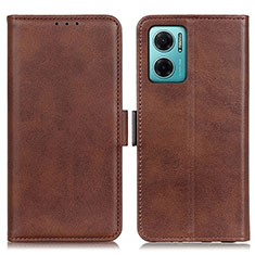 Leather Case Stands Flip Cover Holder M15L for Xiaomi Redmi 11 Prime 5G Brown