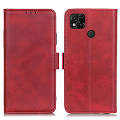 Leather Case Stands Flip Cover Holder M15L for Xiaomi Redmi 9 India Red