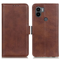 Leather Case Stands Flip Cover Holder M15L for Xiaomi Redmi A1 Plus Brown