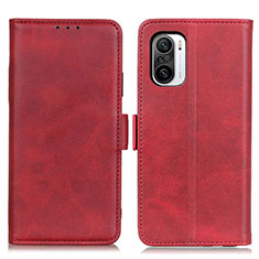 Leather Case Stands Flip Cover Holder M15L for Xiaomi Redmi K40 5G Red