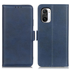 Leather Case Stands Flip Cover Holder M15L for Xiaomi Redmi K40 Pro 5G Blue