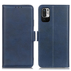 Leather Case Stands Flip Cover Holder M15L for Xiaomi Redmi Note 10 JE 5G Blue