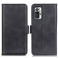Leather Case Stands Flip Cover Holder M15L for Xiaomi Redmi Note 10 Pro 4G Black