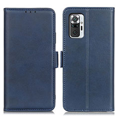 Leather Case Stands Flip Cover Holder M15L for Xiaomi Redmi Note 10 Pro 4G Blue