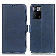 Leather Case Stands Flip Cover Holder M15L for Xiaomi Redmi Note 10 Pro 5G Blue