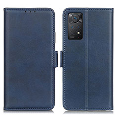 Leather Case Stands Flip Cover Holder M15L for Xiaomi Redmi Note 11 Pro 4G Blue