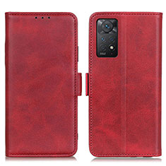 Leather Case Stands Flip Cover Holder M15L for Xiaomi Redmi Note 11 Pro 4G Red