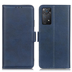 Leather Case Stands Flip Cover Holder M15L for Xiaomi Redmi Note 11 Pro 5G Blue