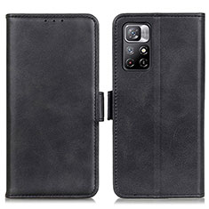 Leather Case Stands Flip Cover Holder M15L for Xiaomi Redmi Note 11T 5G Black