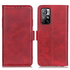 Leather Case Stands Flip Cover Holder M15L for Xiaomi Redmi Note 11T 5G Red