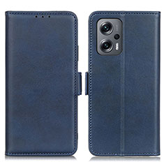 Leather Case Stands Flip Cover Holder M15L for Xiaomi Redmi Note 11T Pro 5G Blue