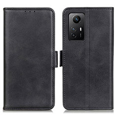 Leather Case Stands Flip Cover Holder M15L for Xiaomi Redmi Note 12S Black