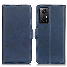 Leather Case Stands Flip Cover Holder M15L for Xiaomi Redmi Note 12S Blue