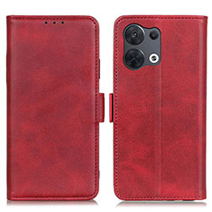 Leather Case Stands Flip Cover Holder M15L for Xiaomi Redmi Note 13 5G Red