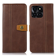 Leather Case Stands Flip Cover Holder M16L for Huawei Honor X8b Brown