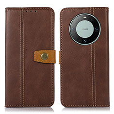 Leather Case Stands Flip Cover Holder M16L for Huawei Mate 60 Pro Brown